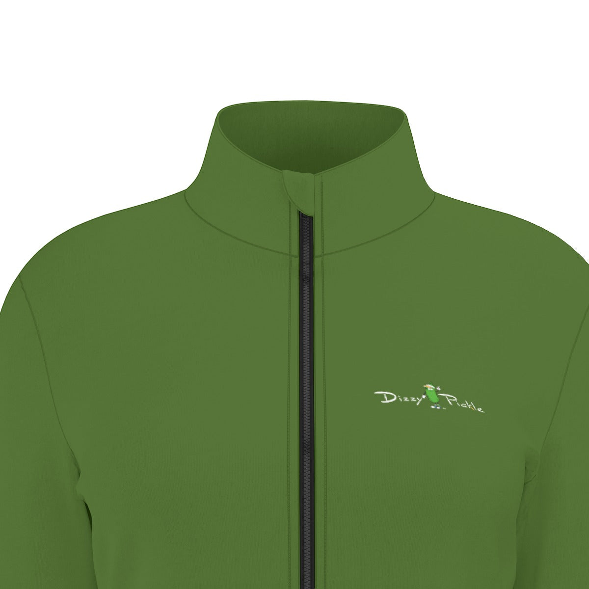 Dizzy Pickle DZY P Classic Dark Olive Women's Pickleball Long Sleeve Thumbhole Jacket