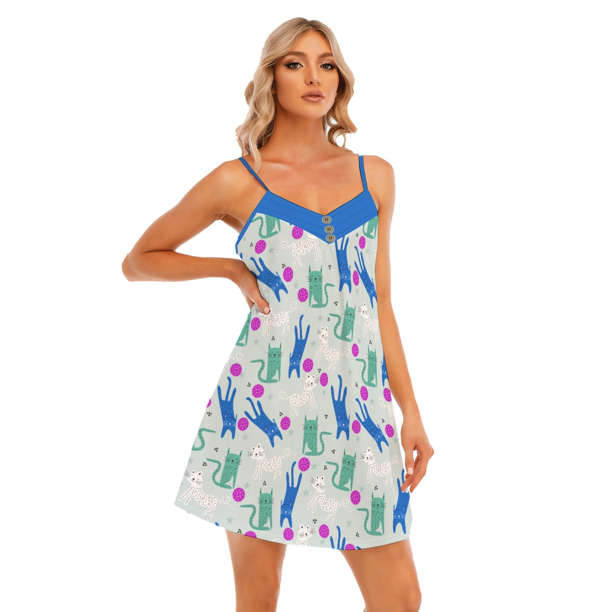 Dizzy Pickle GrayC Pickleball V-Neck Sleeveless Cami Nightgown