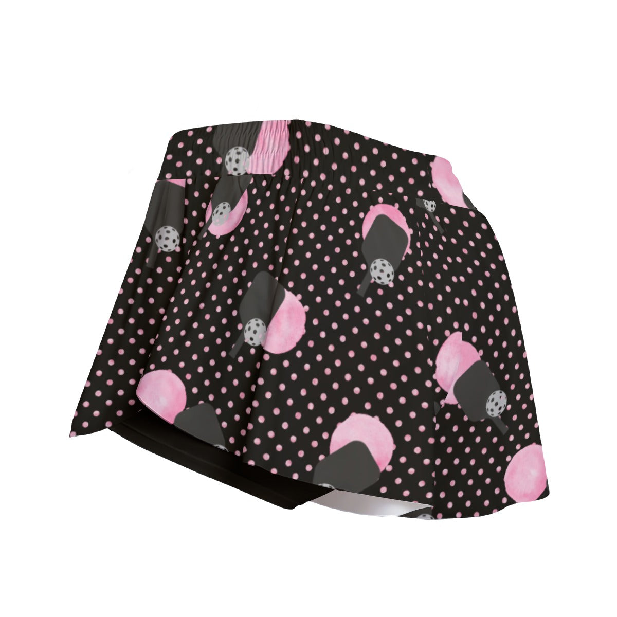 Dizzy Pickle Page Paddles_Polka Dots Black Women's Pickleball Sport Culottes with Pockets