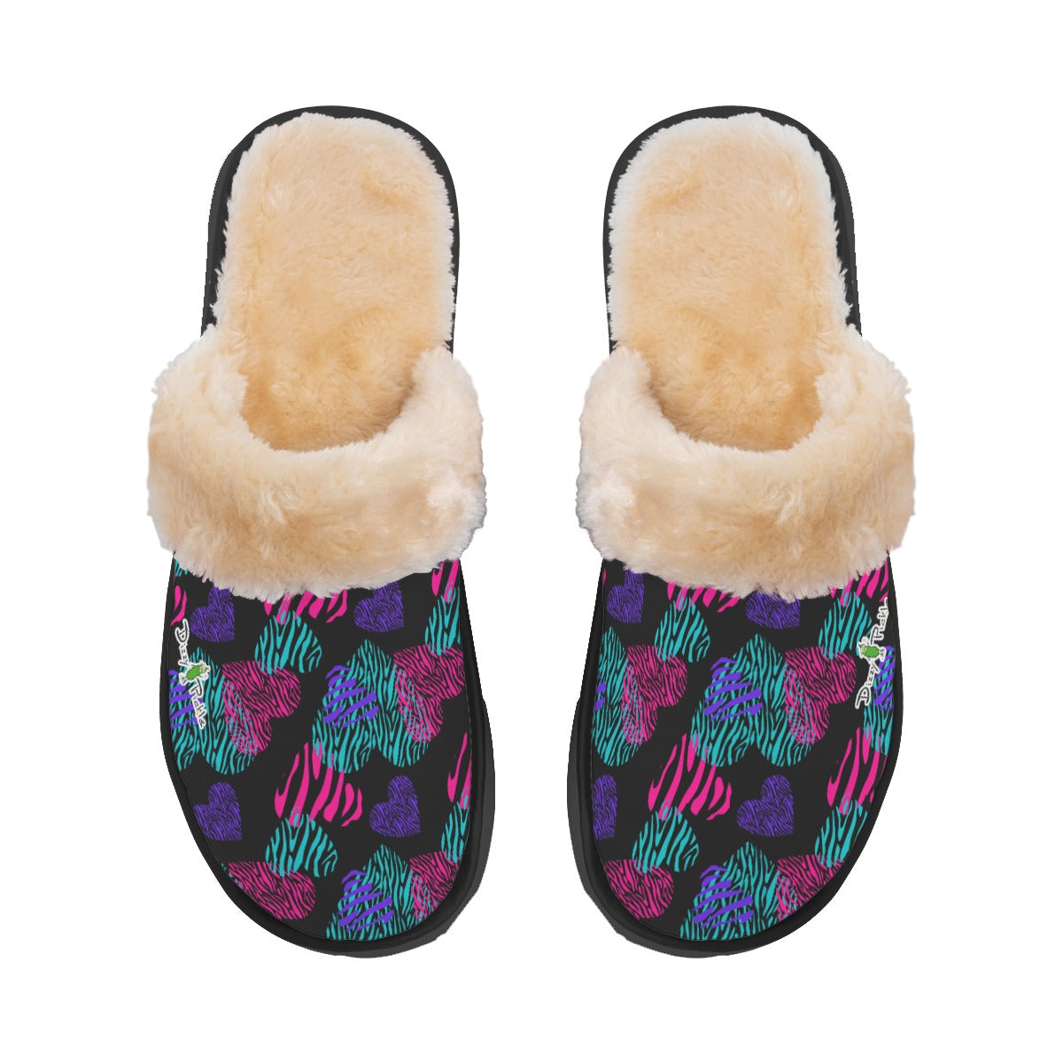 Dizzy Pickle Shelley Black Women's Pickleball Plush Slippers