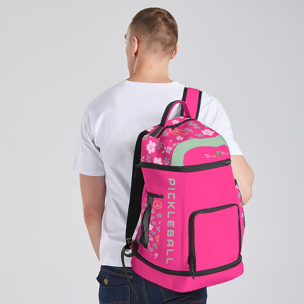 Dizzy Pickle Hope Rose Large Courtside Pickleball Multi-Compartment Backpack with Adjustable Straps