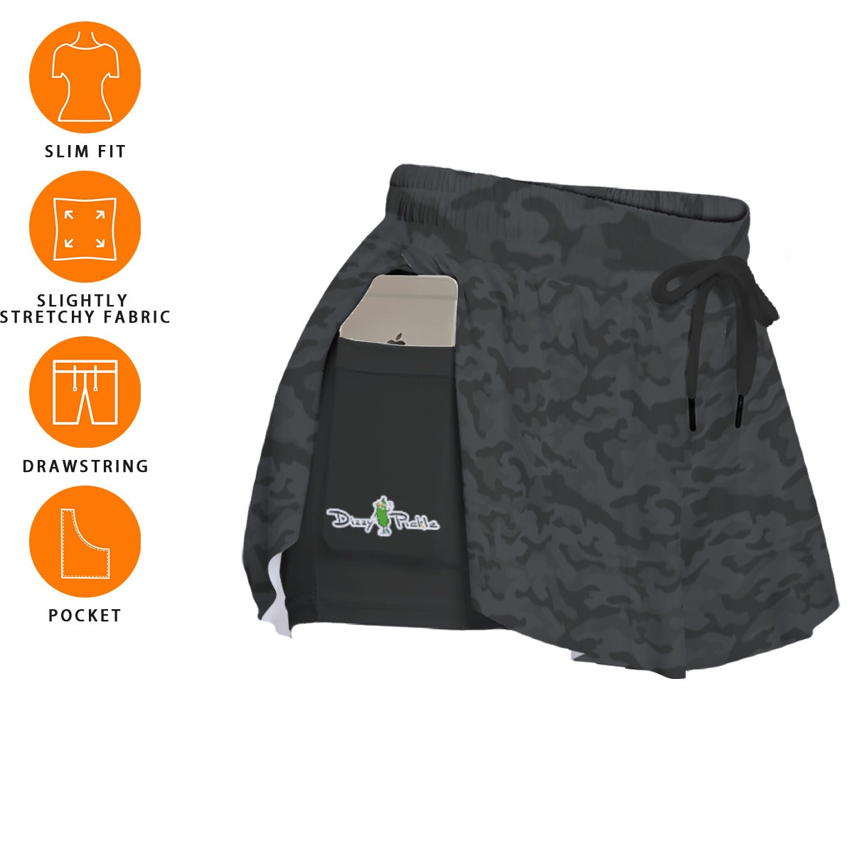 Dizzy Pickle Black_Midnight Women's Pickleball Sport Culottes with Pockets