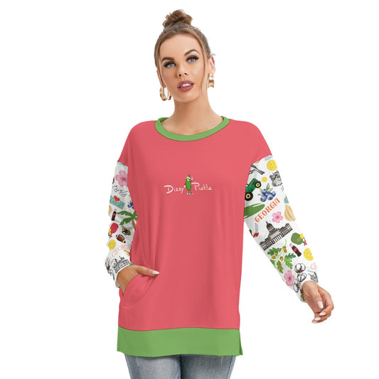 Dizzy Pickle Georgia Women's Pickleball Side Split O-Neck Sweatshirt