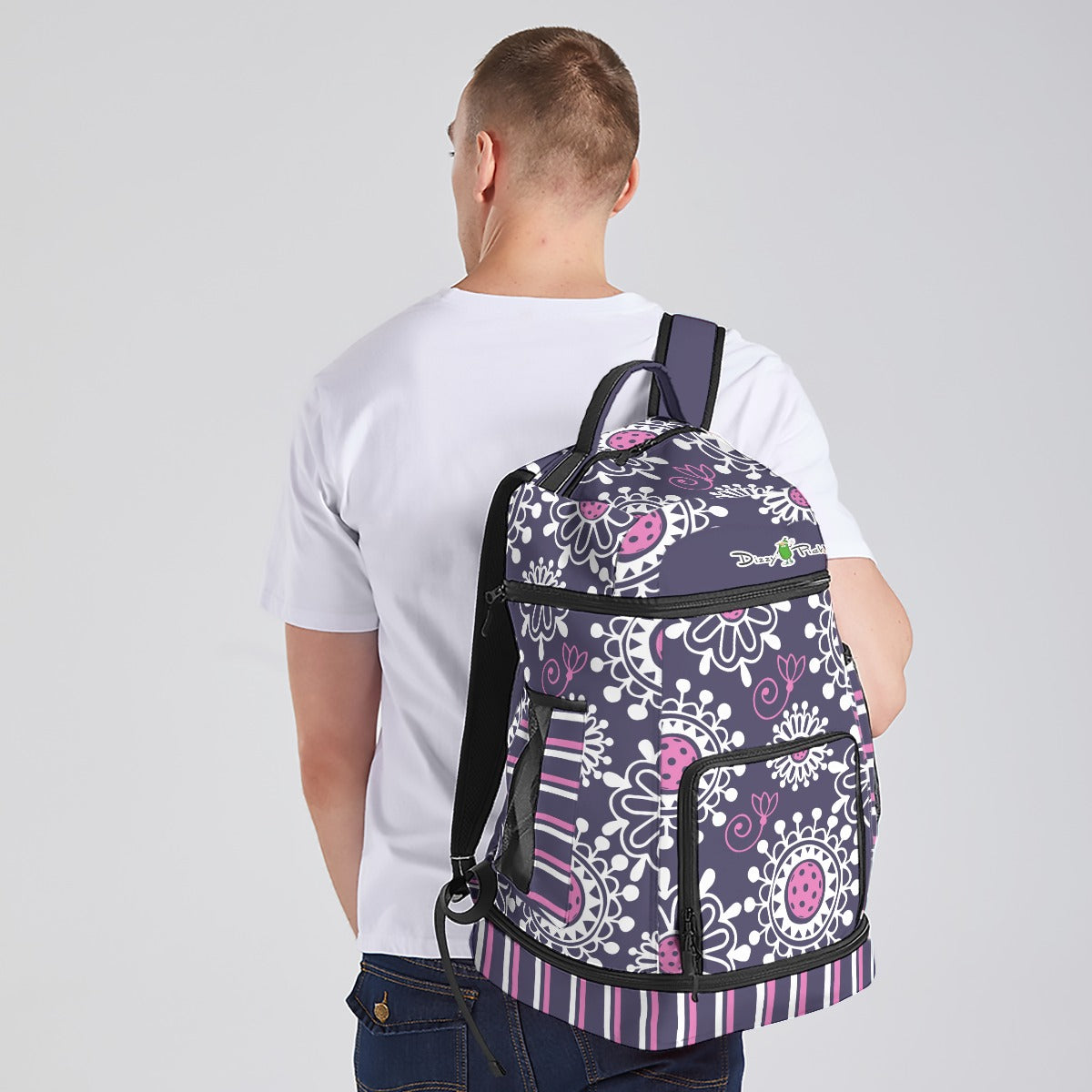 Dizzy Pickle Coming Up Daisies PP Large Courtside Pickleball Multi-Compartment Backpack with Adjustable Straps