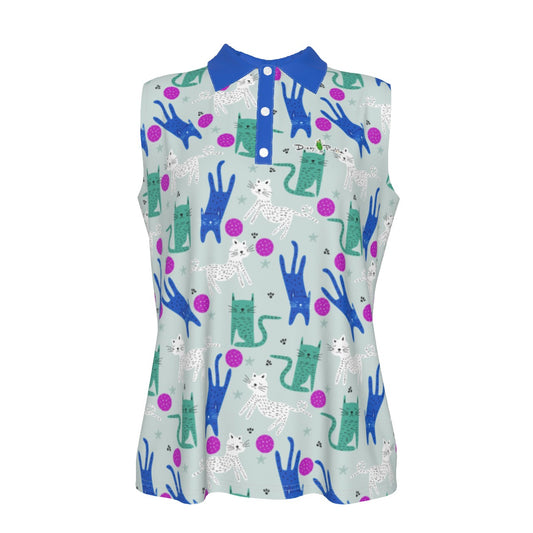 Dizzy Pickle GrayC Women's Pickleball Sleeveless Polo Shirt