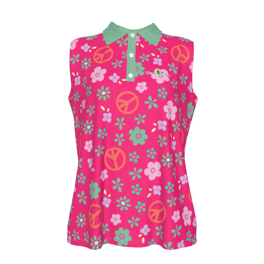 Dizzy Pickle Hope Rose Women's Pickleball Sleeveless Polo Shirt