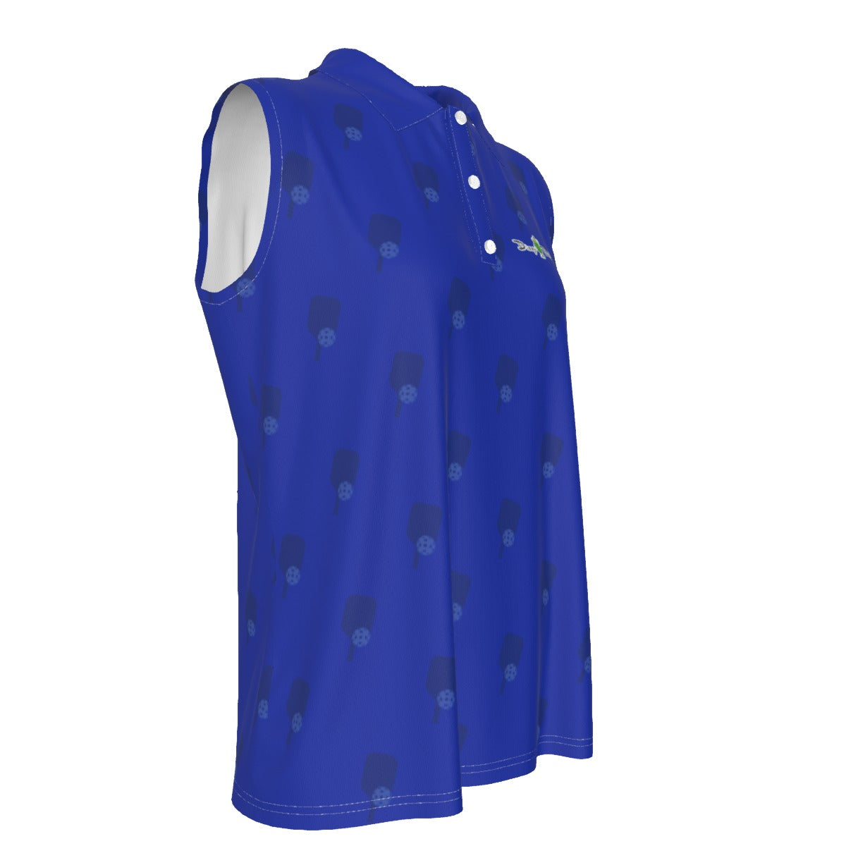 Dizzy Pickle Lynne Blue Paddles Women's Pickleball Sleeveless Polo Shirt