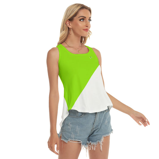 LARGE DZY P Classic - Diagonal Pickleball Tank by Dizzy Pickle - Lime Green