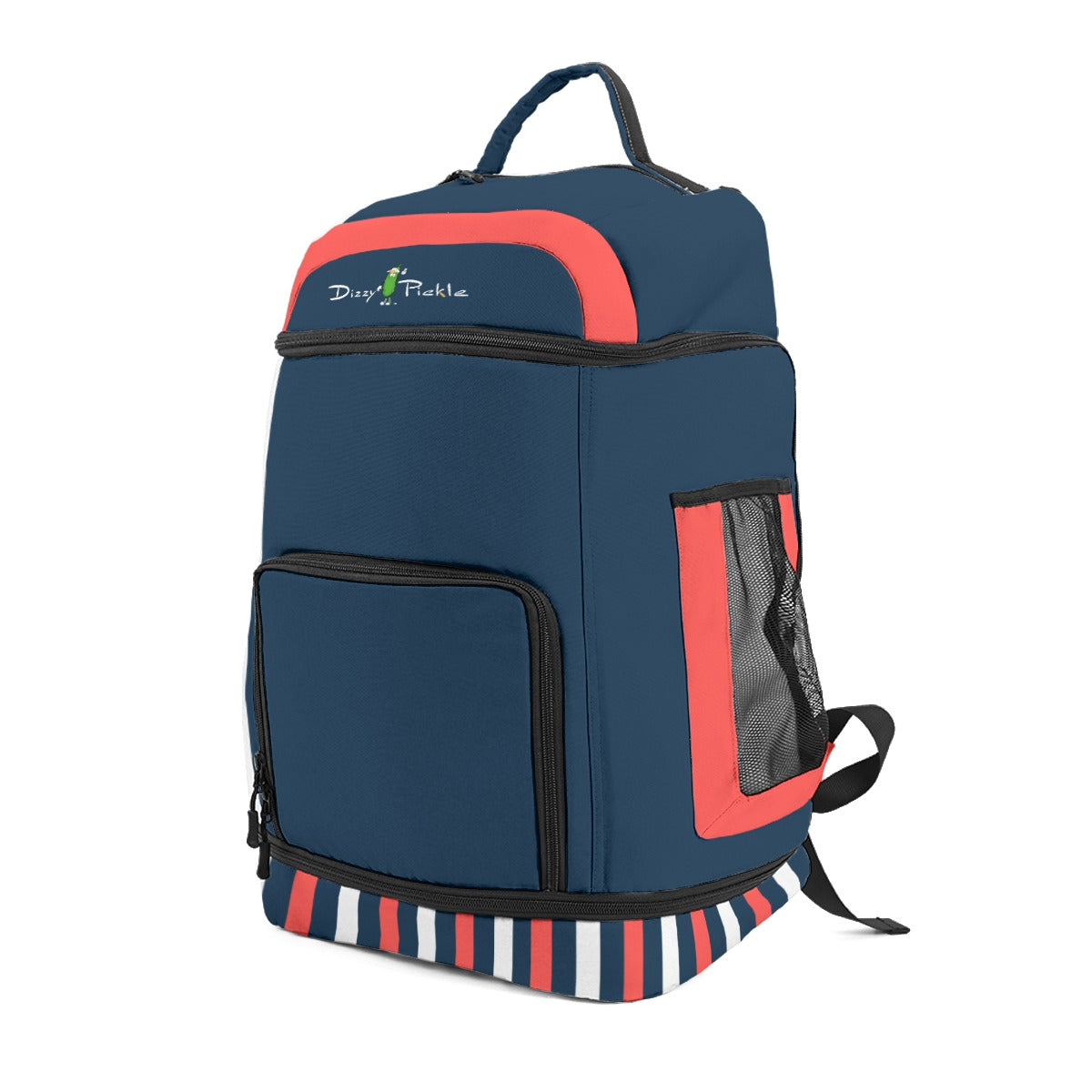 Dizzy Pickle Van Solid Stripes Large Courtside Pickleball Multi-Compartment Backpack with Adjustable Straps Navy Blue