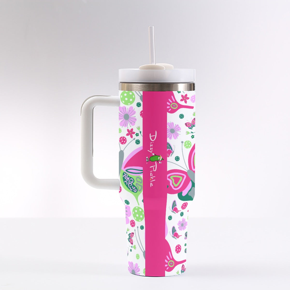 Dizzy Pickle Penny Butterflies PG  40 oz. Mega Pickleball Insulated Tumbler with Handle