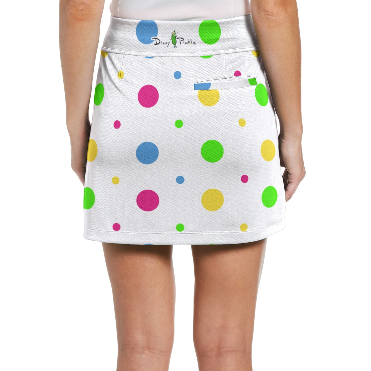 Dizzy Pickle Julie Polka Dots Women's 17" Performance Pickleball Skort and Inner Shorts