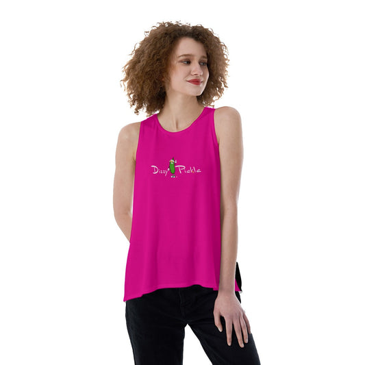 3X-LARGE DZY P Classic - Fuchsia/Black - Women's Pickleball Back Split Tank Top by Dizzy Pickle