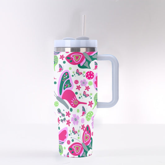 Dizzy Pickle Penny Butterflies PG  40 oz. Mega Pickleball Insulated Tumbler with Handle