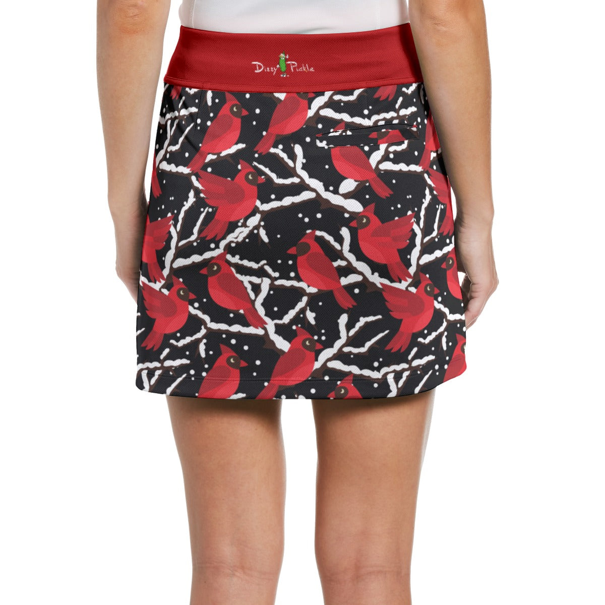 Dizzy Pickle Christmas Cardinals Women's 17" Performance Pickleball Skort with Inner Shorts