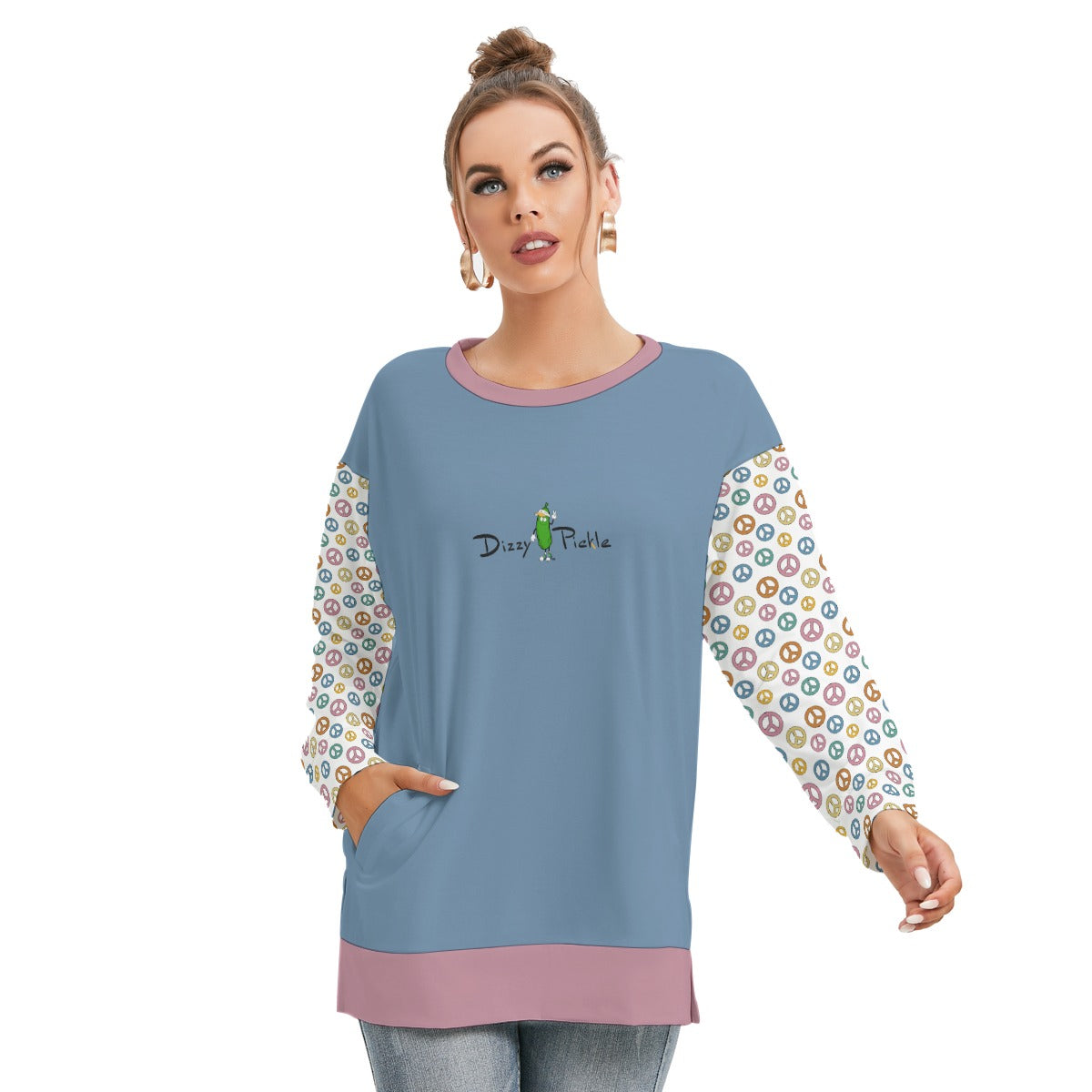 Dizzy Pickle Faith Women's Pickleball Side Split O-Neck Sweatshirt