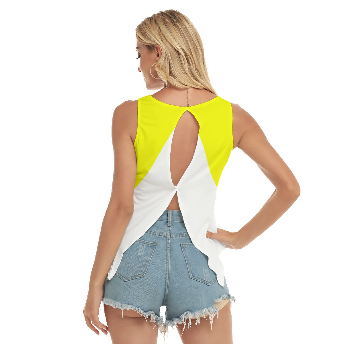 LARGE Dizzy Pickle DZY P Classic Diagonal Women's Pickleball Open-Backed Sleeveless Tank Yellow