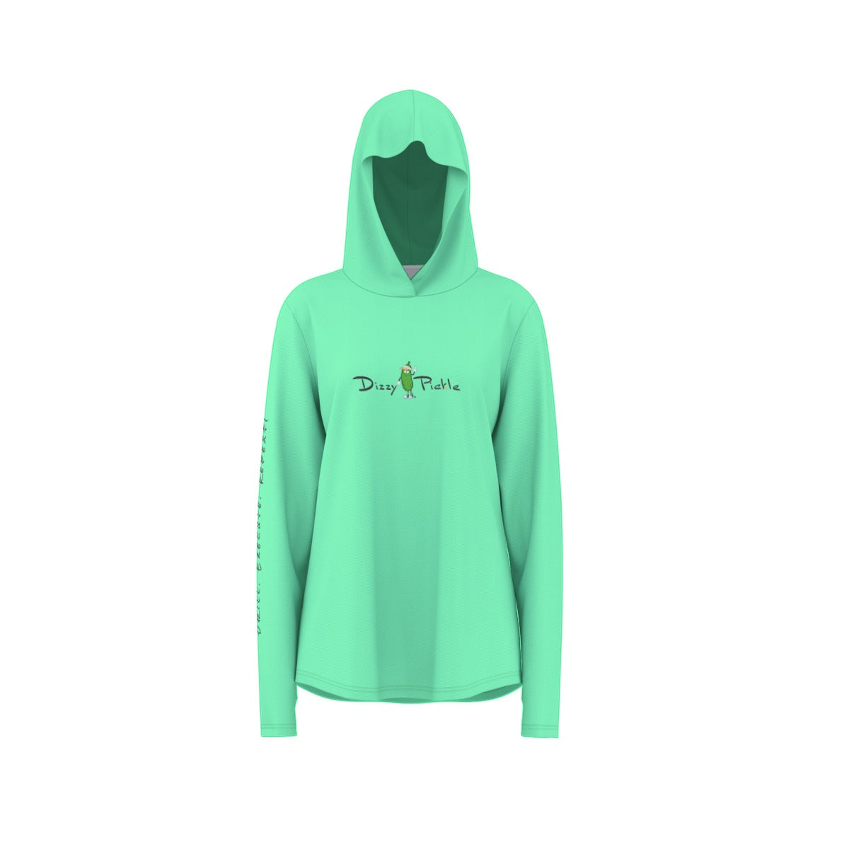 Dizzy Pickle Emily Seafoam Green Women's Pickleball Sunscreen Sports Hoodie with Thumb Holes