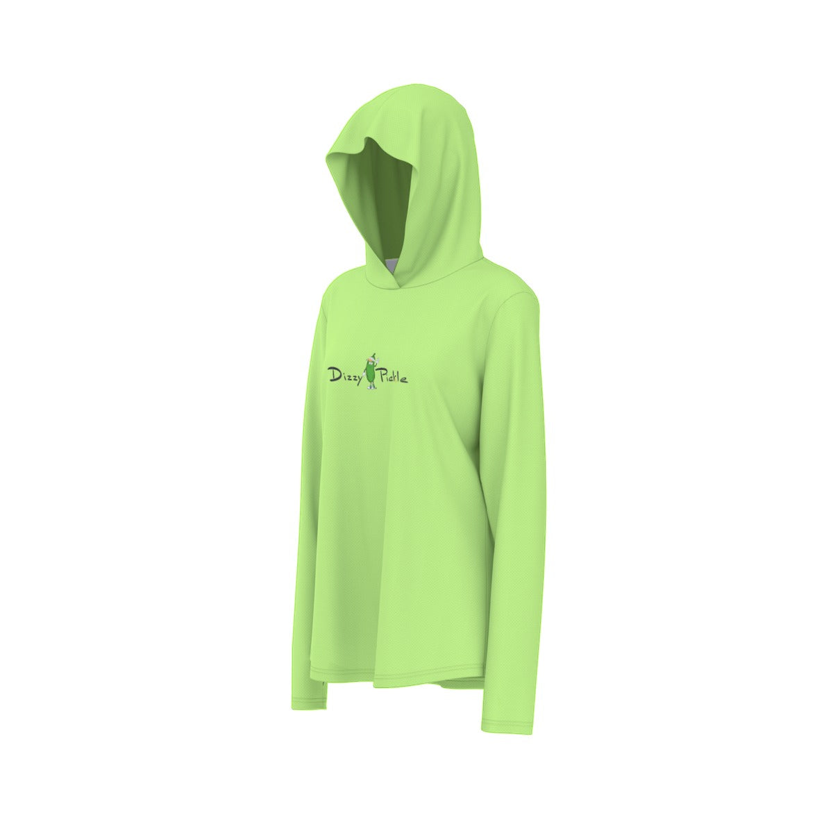 Dizzy Pickle Lesia PPG Lime Green Women's Pickleball Sunscreen Sports Hoodie with Thumb Holes