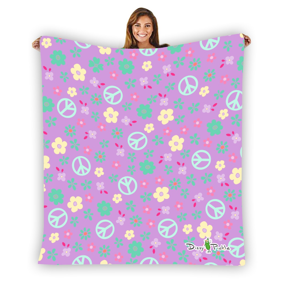 Dizzy Pickle Hope Lavender Pickleball Courtside Flannel Blanket