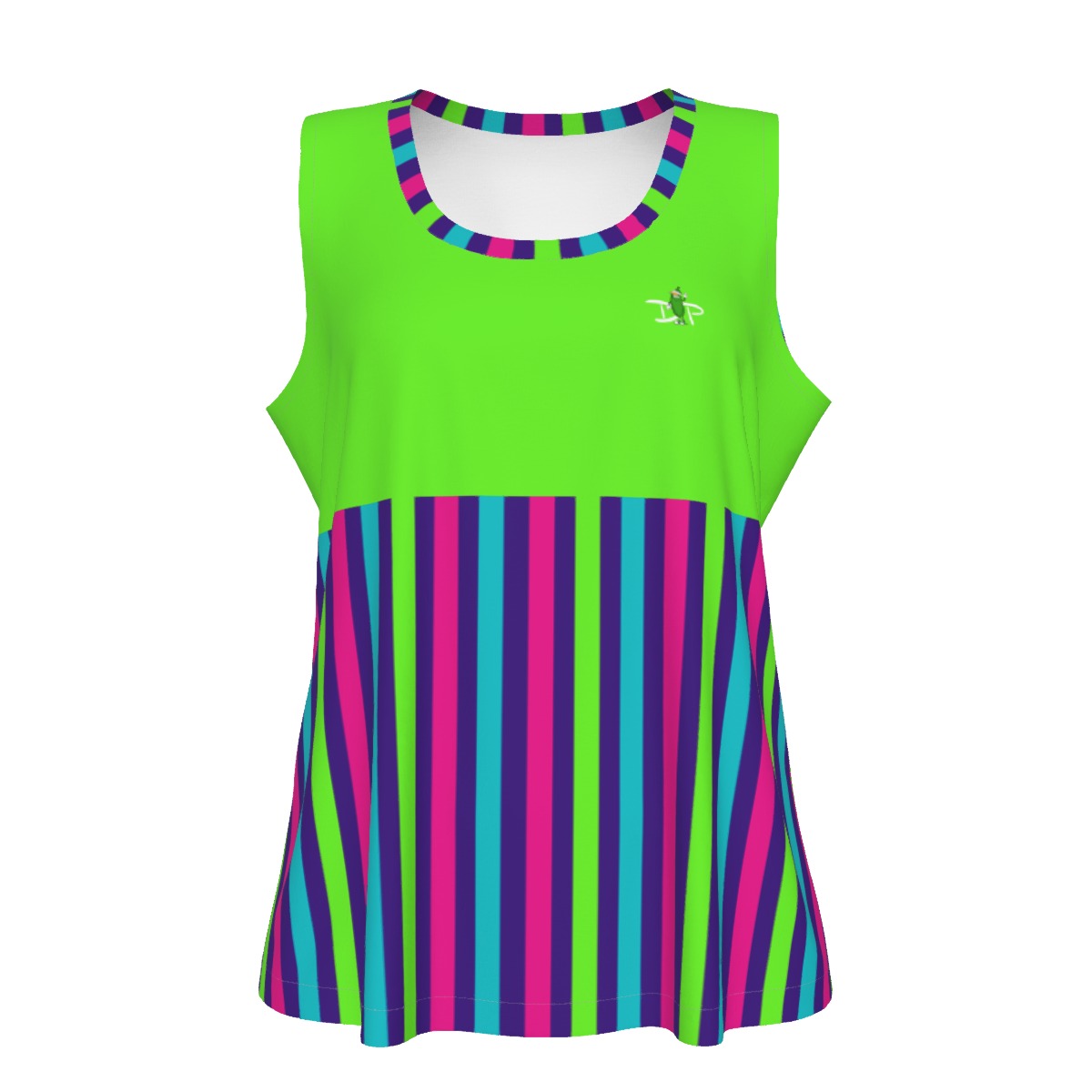 LARGE Dizzy Pickle Diana Stripes Green Women's Pickleball Sleeveless Sports Tank