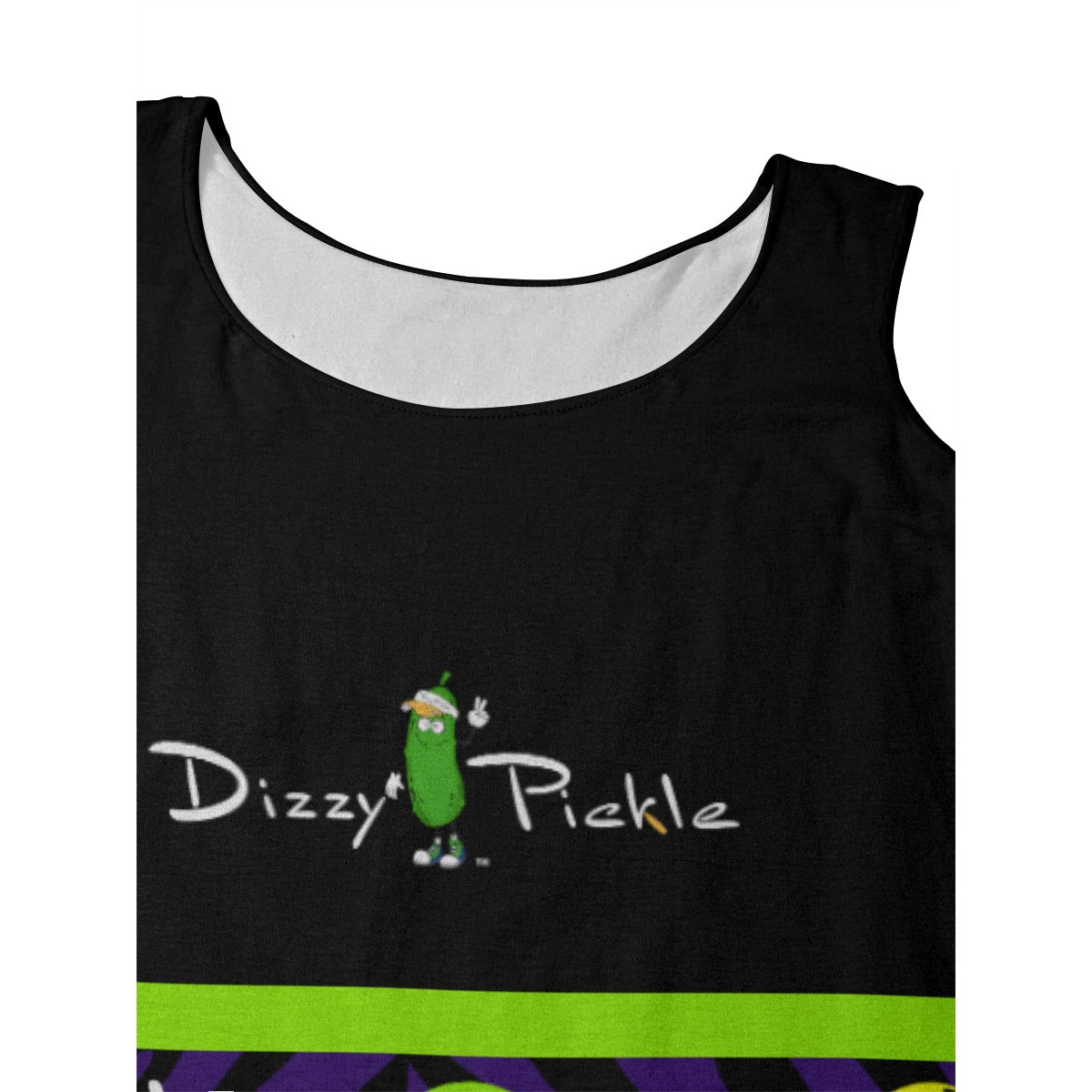 2X-LARGE Dizzy Pickle Dinking Diva Black Women's Wide Strap Tank (Plus Size)