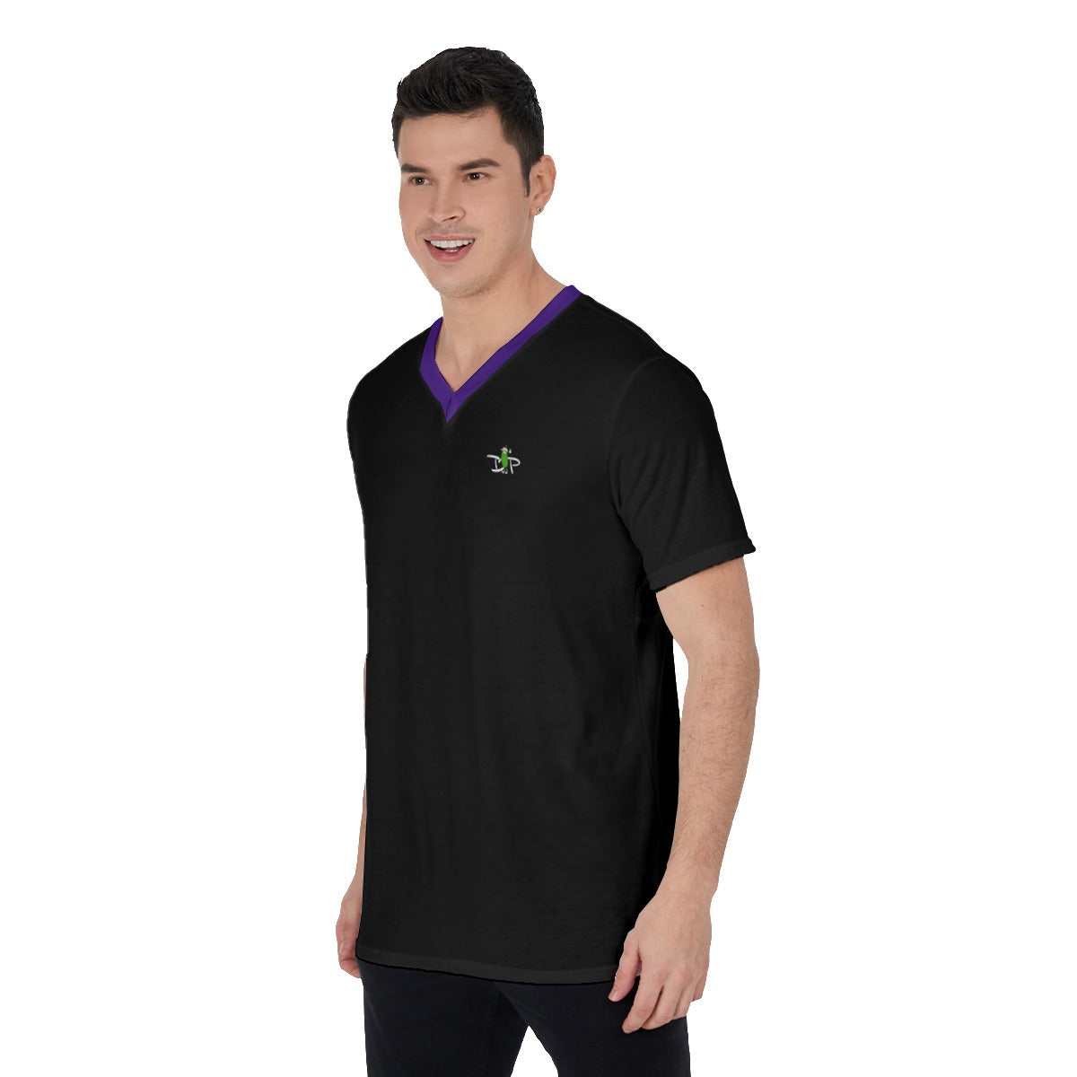 3X-LARGE DZY P Classic - Purple/Black - V-Neck Athletic T-Shirt by Dizzy Pickle