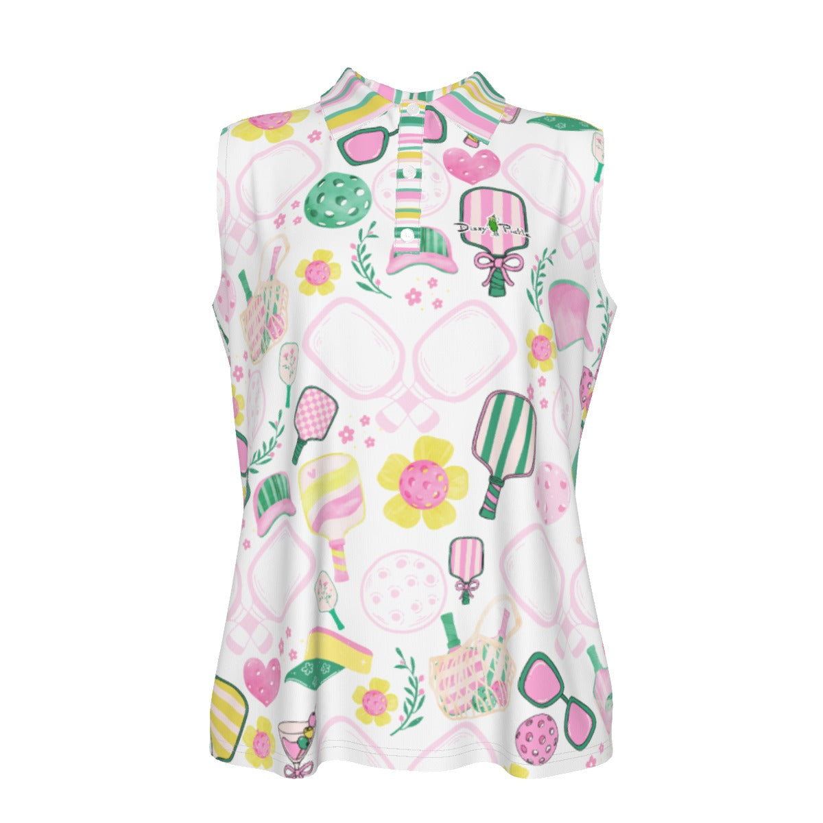 Dizzy Pickle Becky Main Women's Pickleball Sleeveless Polo Shirt