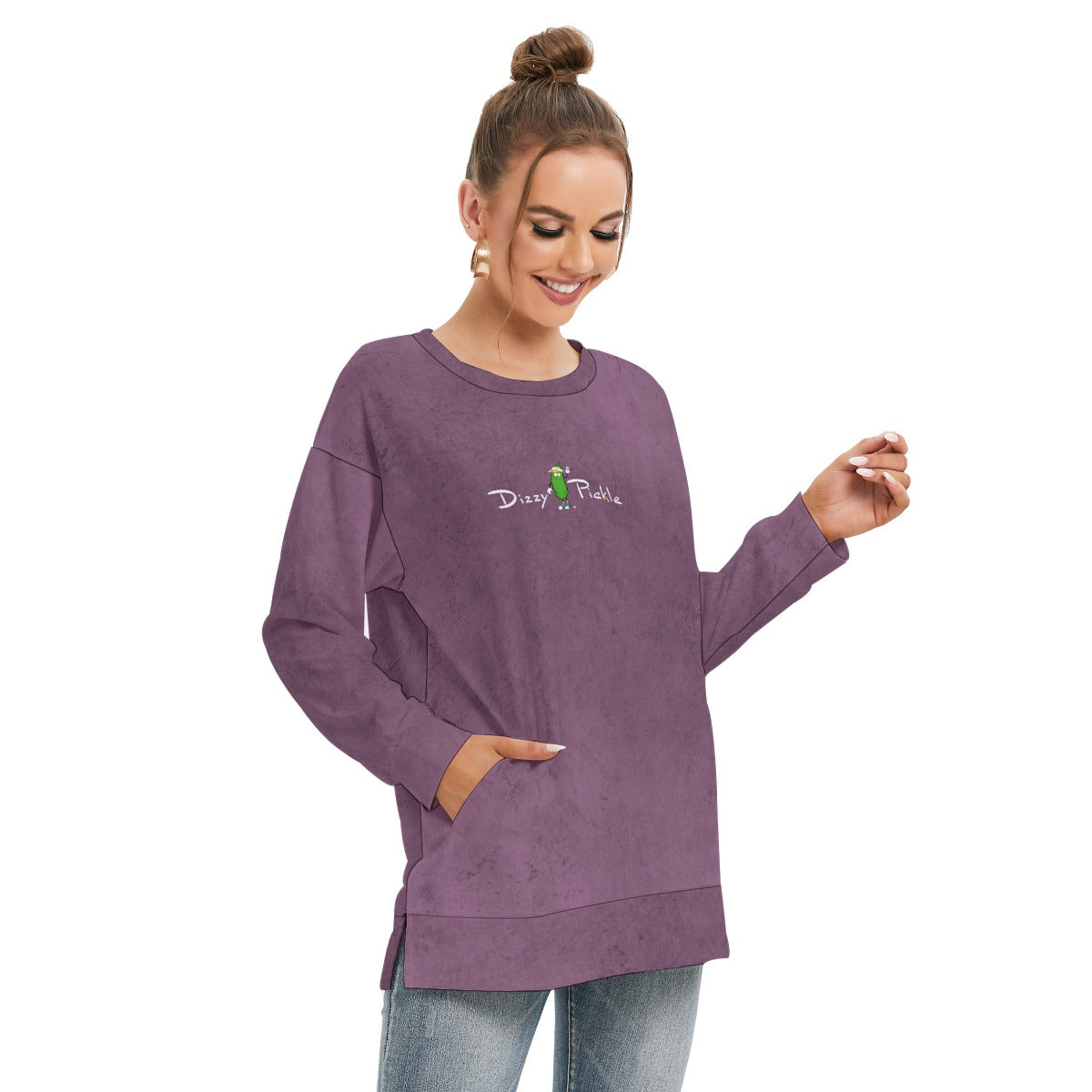 Dizzy Pickle Peggy Women's Pickleball Side Split O-Neck Sweatshirt