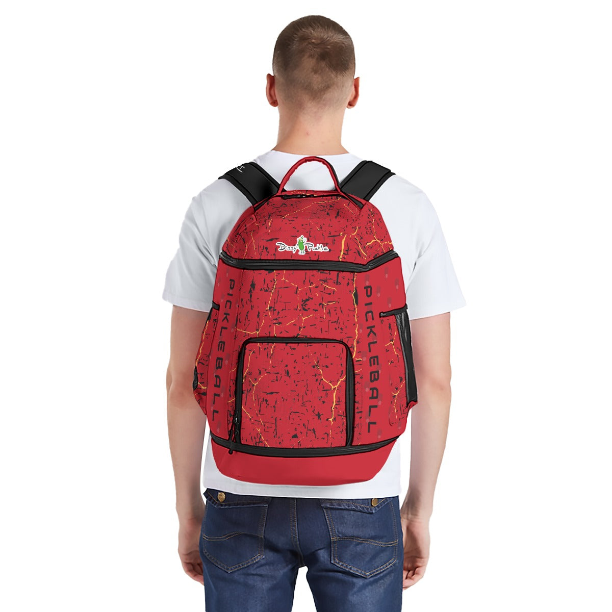 Dizzy Pickle Lynne Red Large Courtside Pickleball Multi-Compartment Backpack with Adjustable Straps