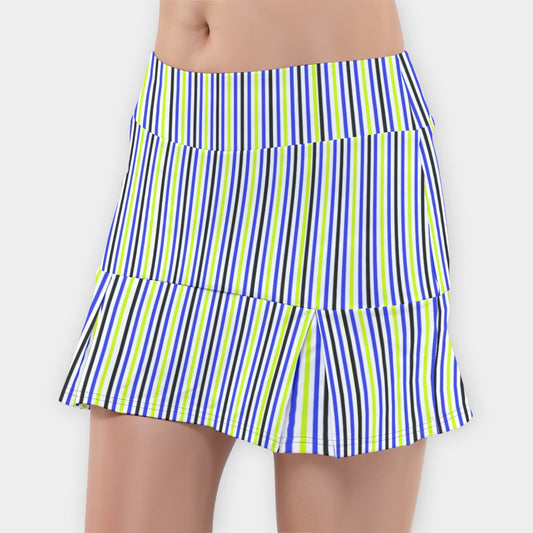Dizzy Pickle Connie Stripes Women's 15" Classic Pickleball Skort with Shorts