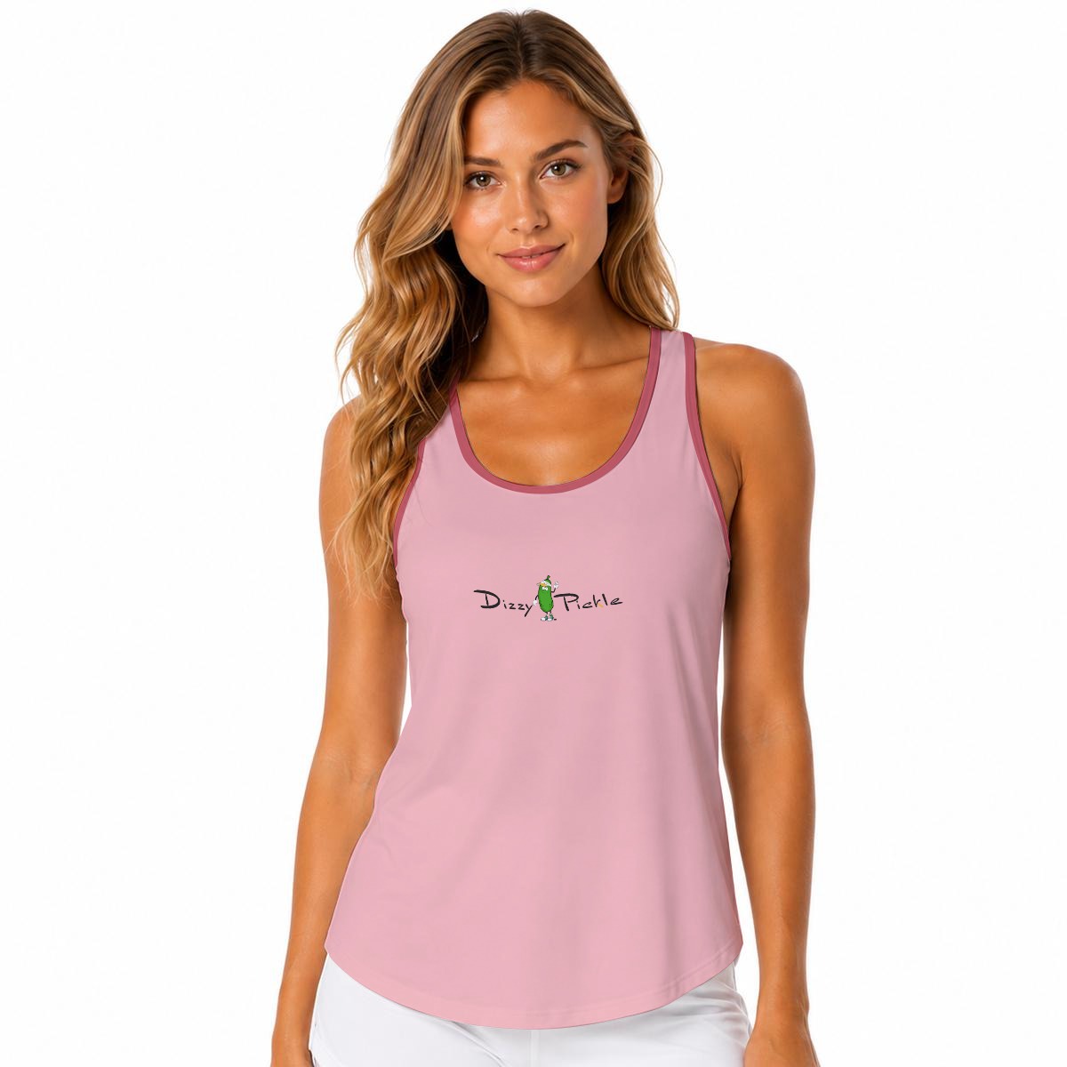 Dizzy Pickle DZY P Classic Pink Passion Women's Sleeveless Performance Tank Top with Built-In Bra