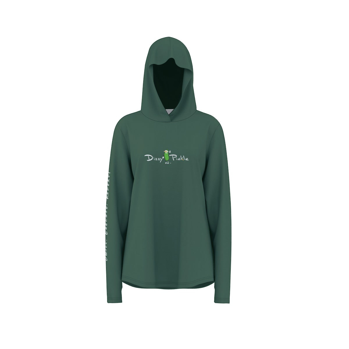 Dizzy Pickle DZY P Classic Pine Green Women's Pickleball Sunscreen Sports Hoodie with Thumb Holes