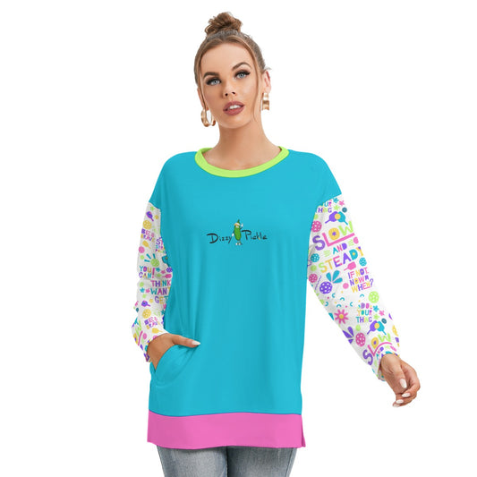 Dizzy Pickle Theresa Women's Pickleball Side Split O-Neck Sweatshirt