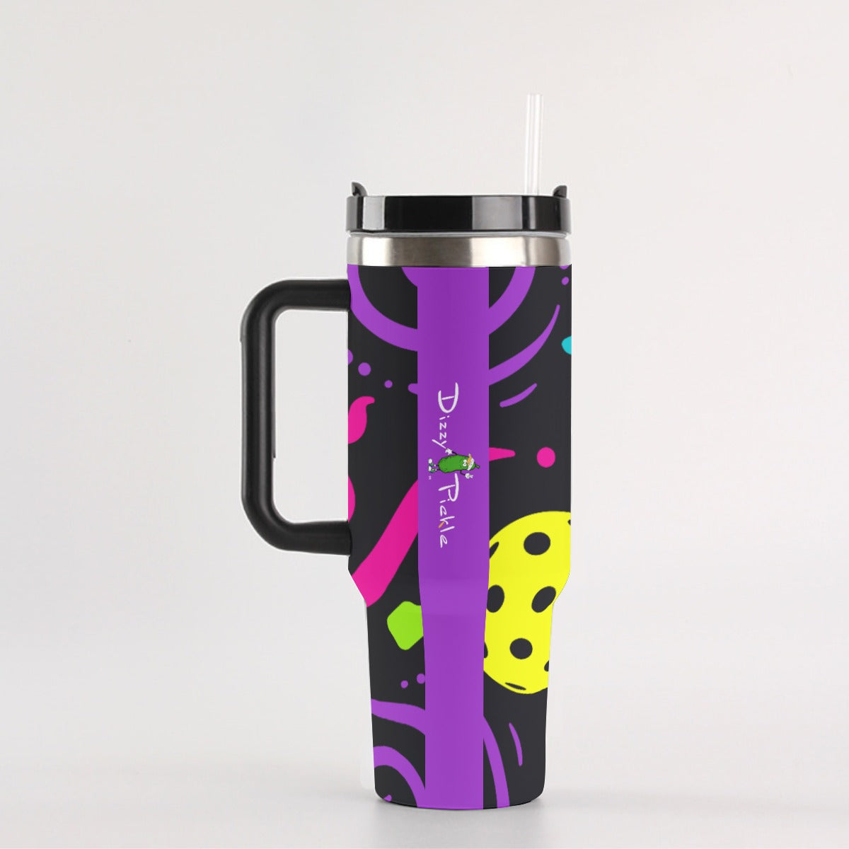 Dizzy Pickle It's Swell Black 40 oz. Mega Pickleball Insulated Tumbler with Handle