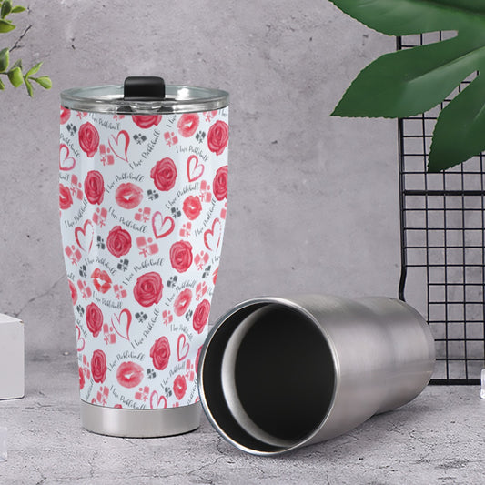 Dizzy Pickle Hearts and Roses Pickleball 30oz Insulated Tumbler 3.94"x7.87"x2.95"