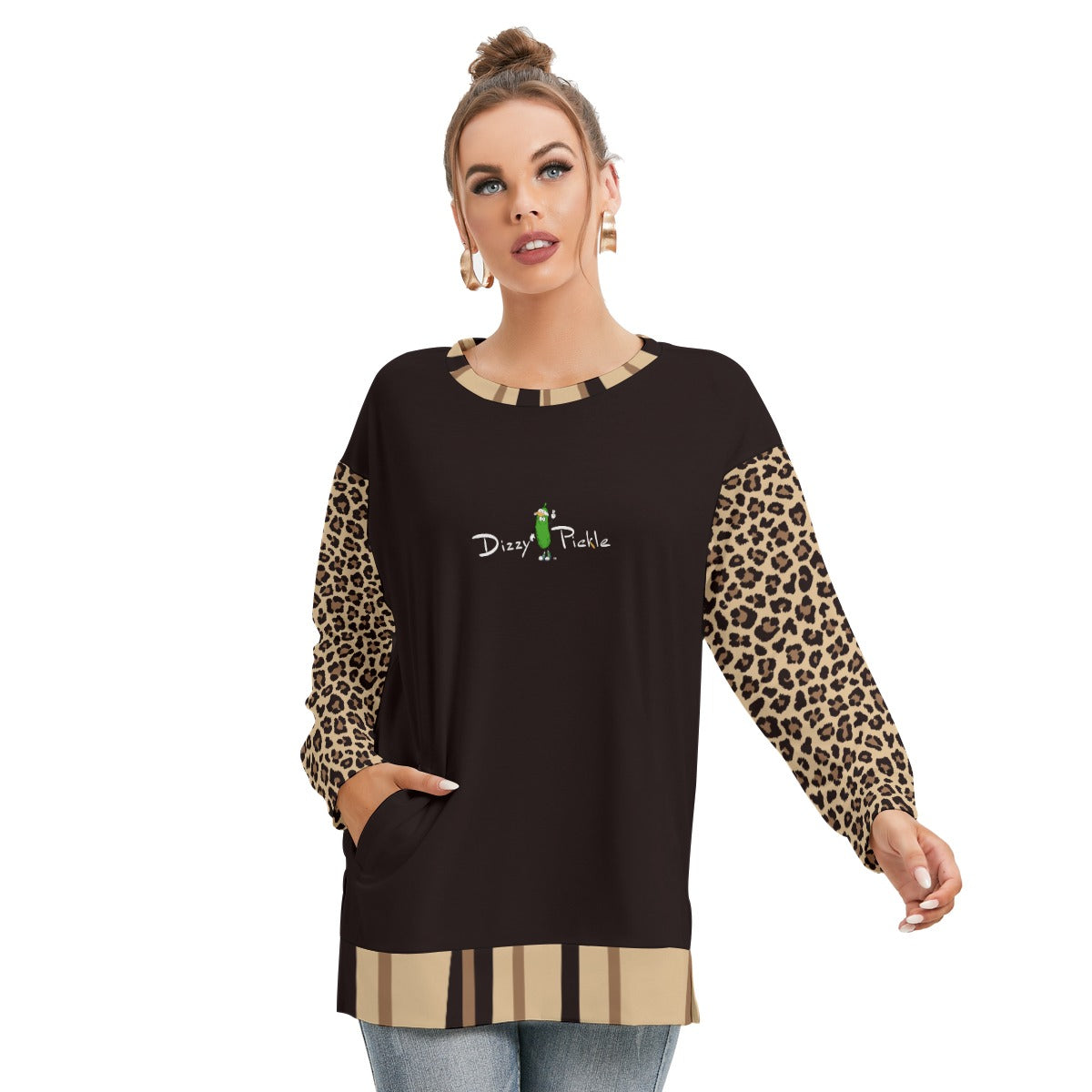 Dizzy Pickle Amber BBT Women's Pickleball Side Split O-Neck Sweatshirt