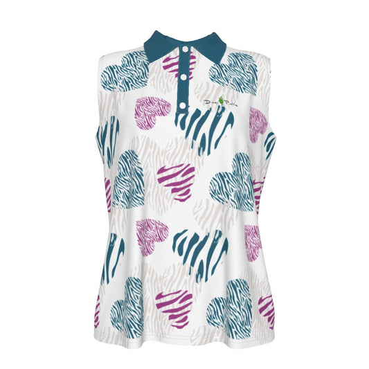 Dizzy Pickle Shelley Deep White Women's Pickleball Sleeveless Polo Shirt