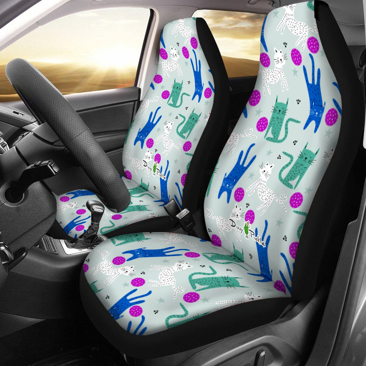 Dizzy Pickle GrayC Universal Car Seat Cover (Includes a pair of seat covers.)