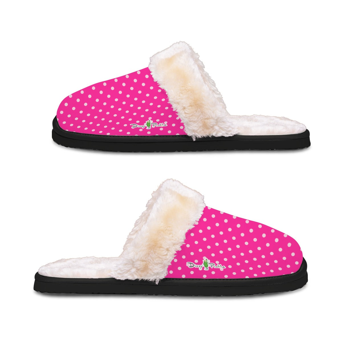 Dizzy Pickle Avery Polka Dots Women's Pickleball Plush Slippers