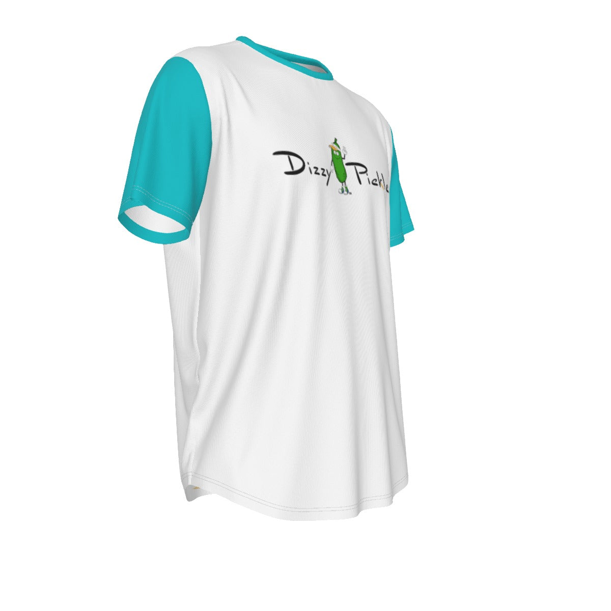 LARGE DZY P Classic - White/Cool Teal - Men's Short Sleeve Rounded Hem by Dizzy Pickle