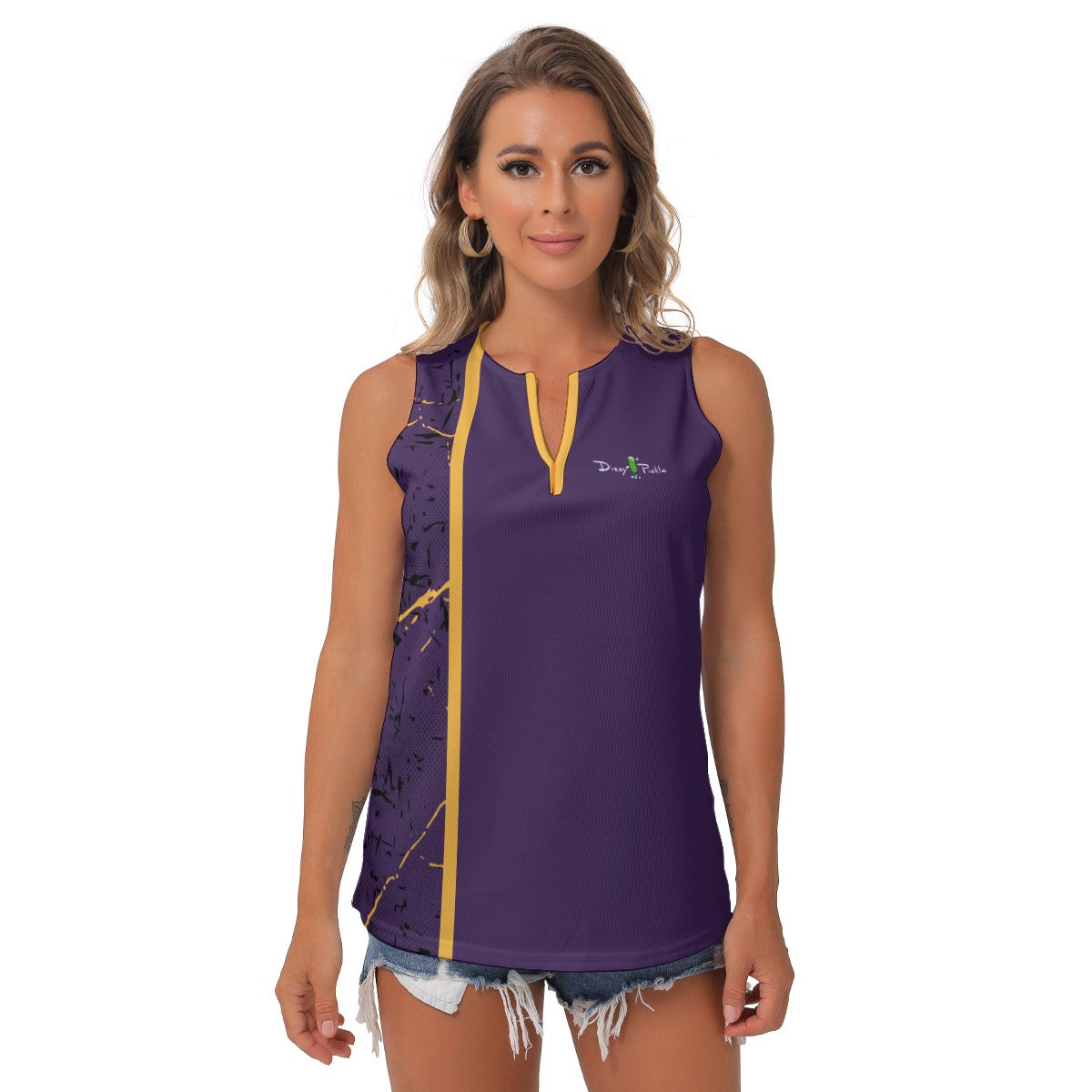 Dizzy Pickle Lynne Purple Women's Pickleball Sleeveless V-Neck Top