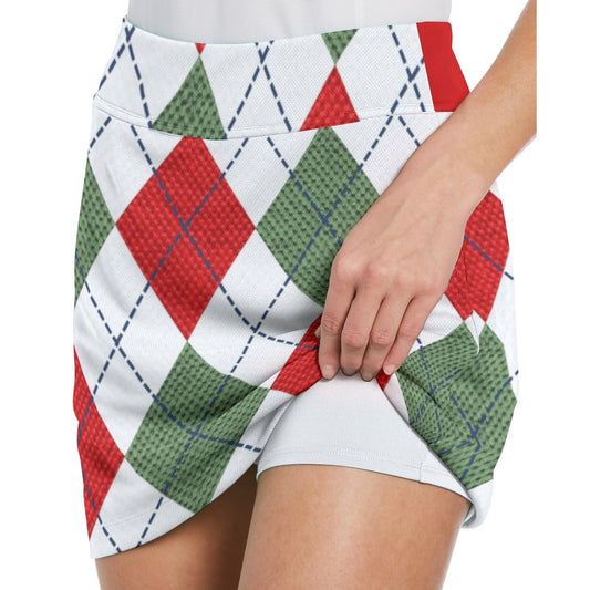 Dizzy Pickle Christmas Diamonds Women's 17" Performance Pickleball Skort with Inner Shorts