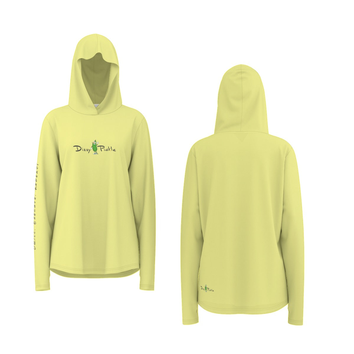 Dizzy Pickle Charlotte Yellow Women's Pickleball Sunscreen Sports Hoodie with Thumb Holes