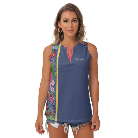 Dizzy Pickle Amy Patches Women's Pickleball Sleeveless V-Neck Top