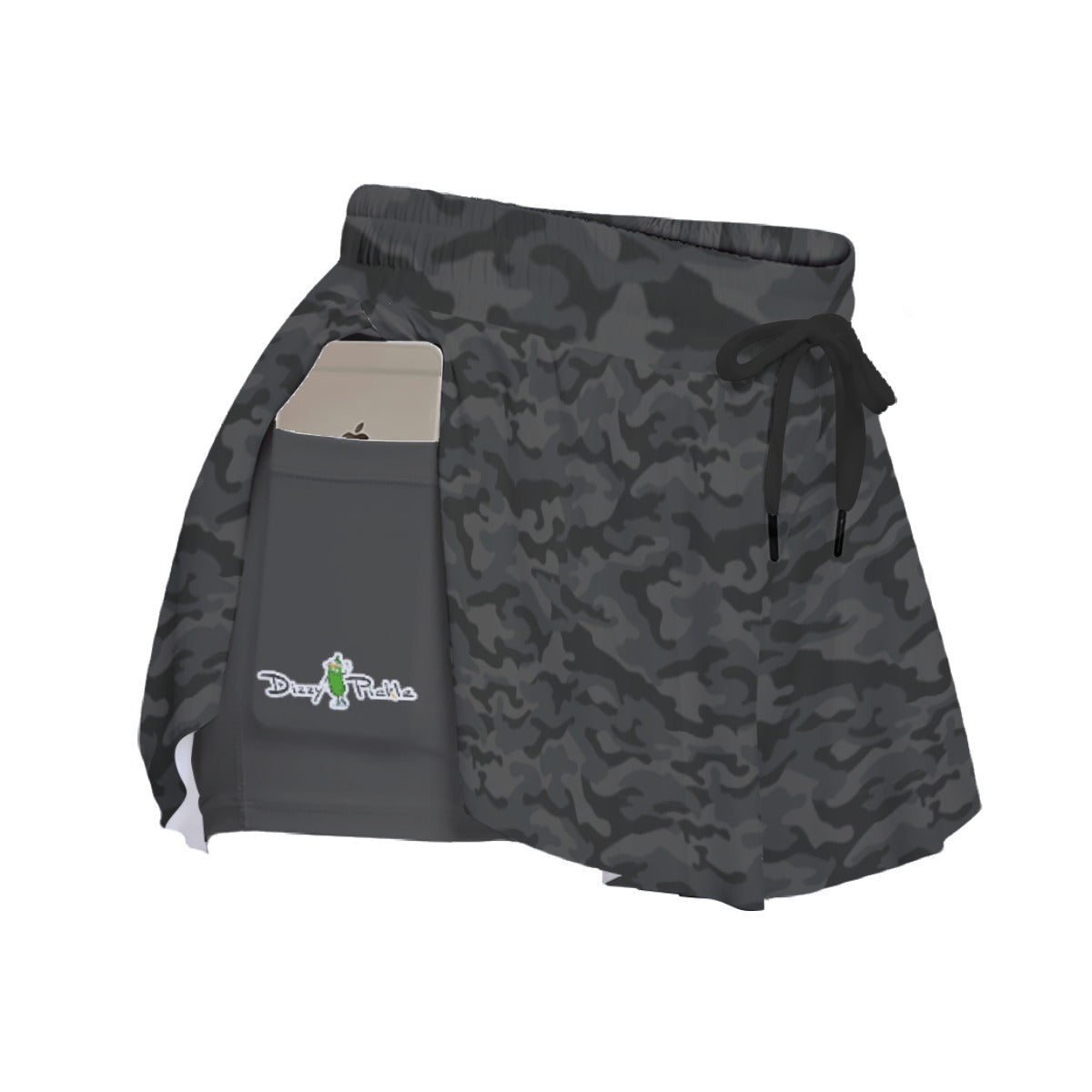 Dizzy Pickle Jan Black_Charcoal Women's Pickleball Sport Culottes with Pockets