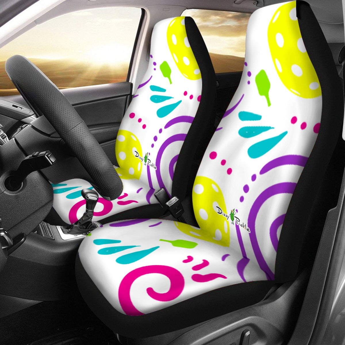 Dizzy Pickle It's Swell White Universal Car Seat Cover (Includes a pair of seat covers.)