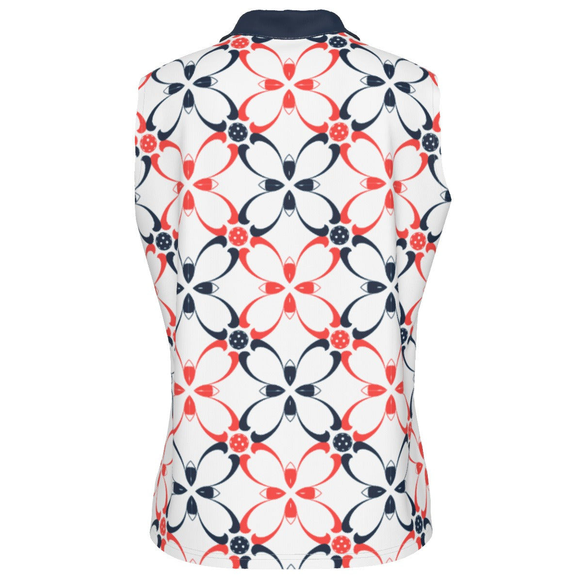 Dizzy Pickle Van White Petals Women's Pickleball Sleeveless Polo Shirt