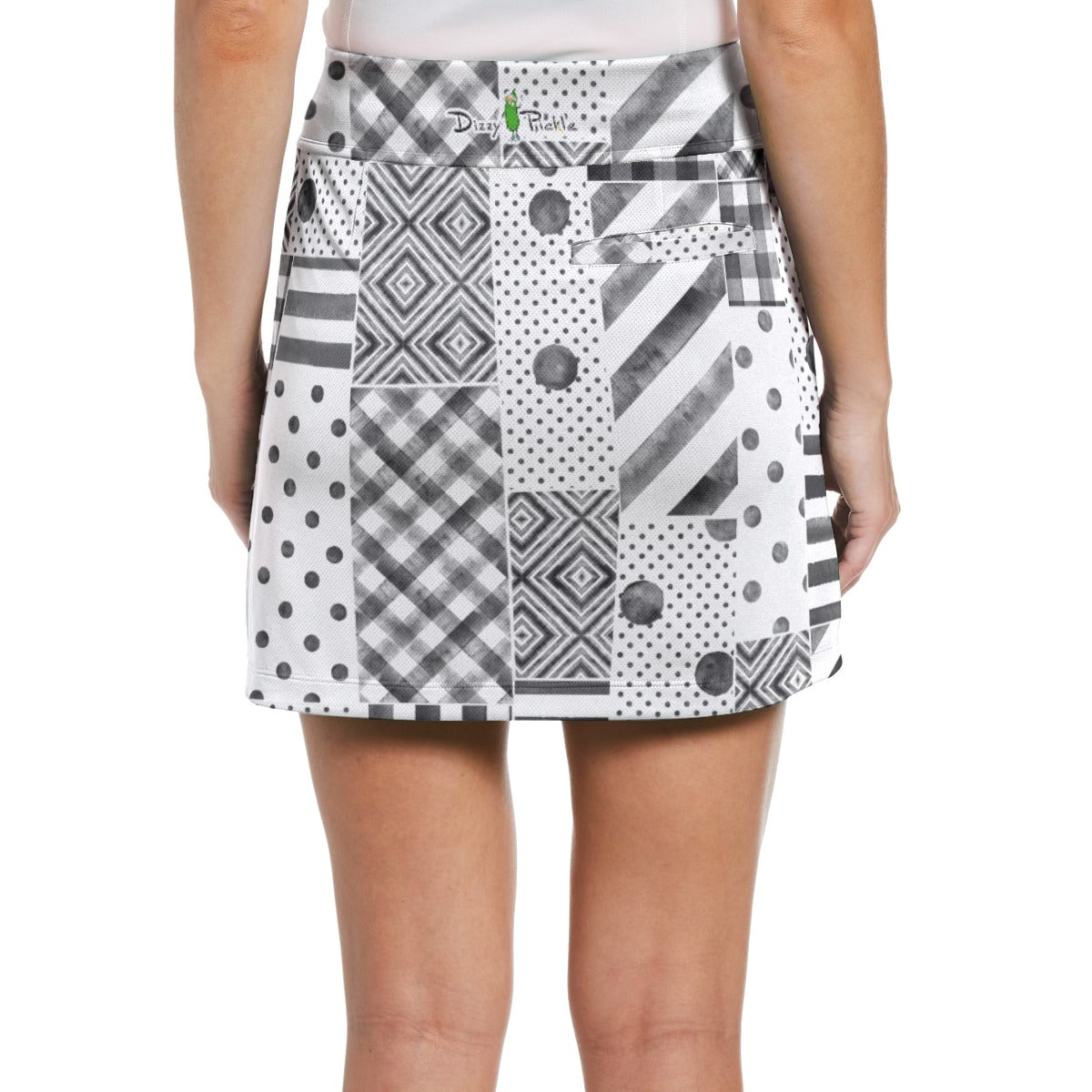 Dizzy Pickle Heidi BKW Patches Women's 17" Performance Pickleball Skort and Inner Shorts
