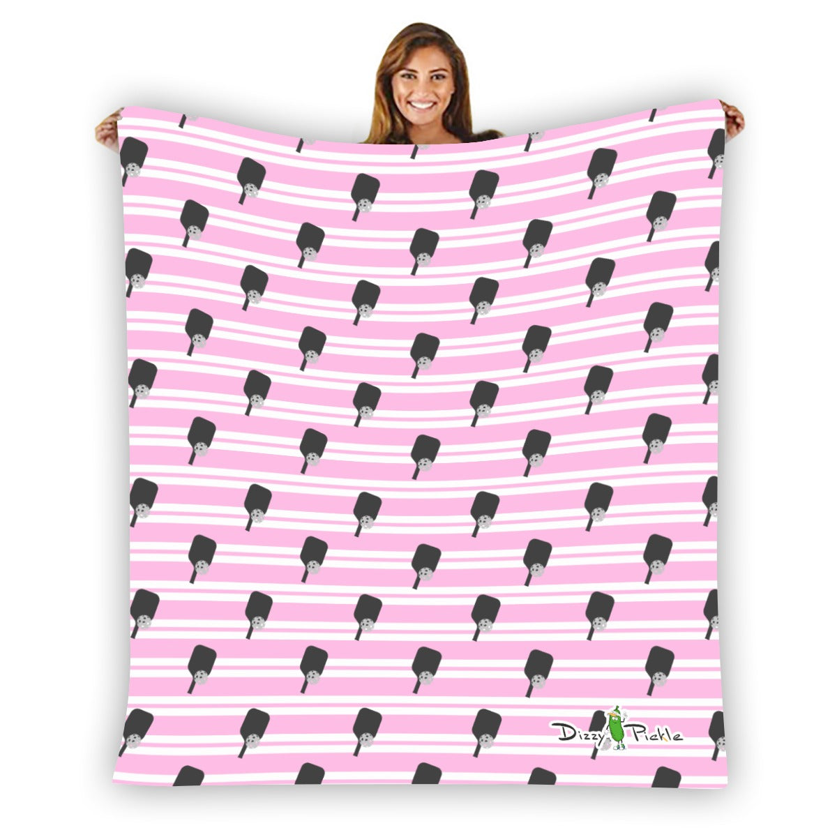 Dizzy Pickle Page Paddles_Stripes Pickleball Courtside Flannel Blanket