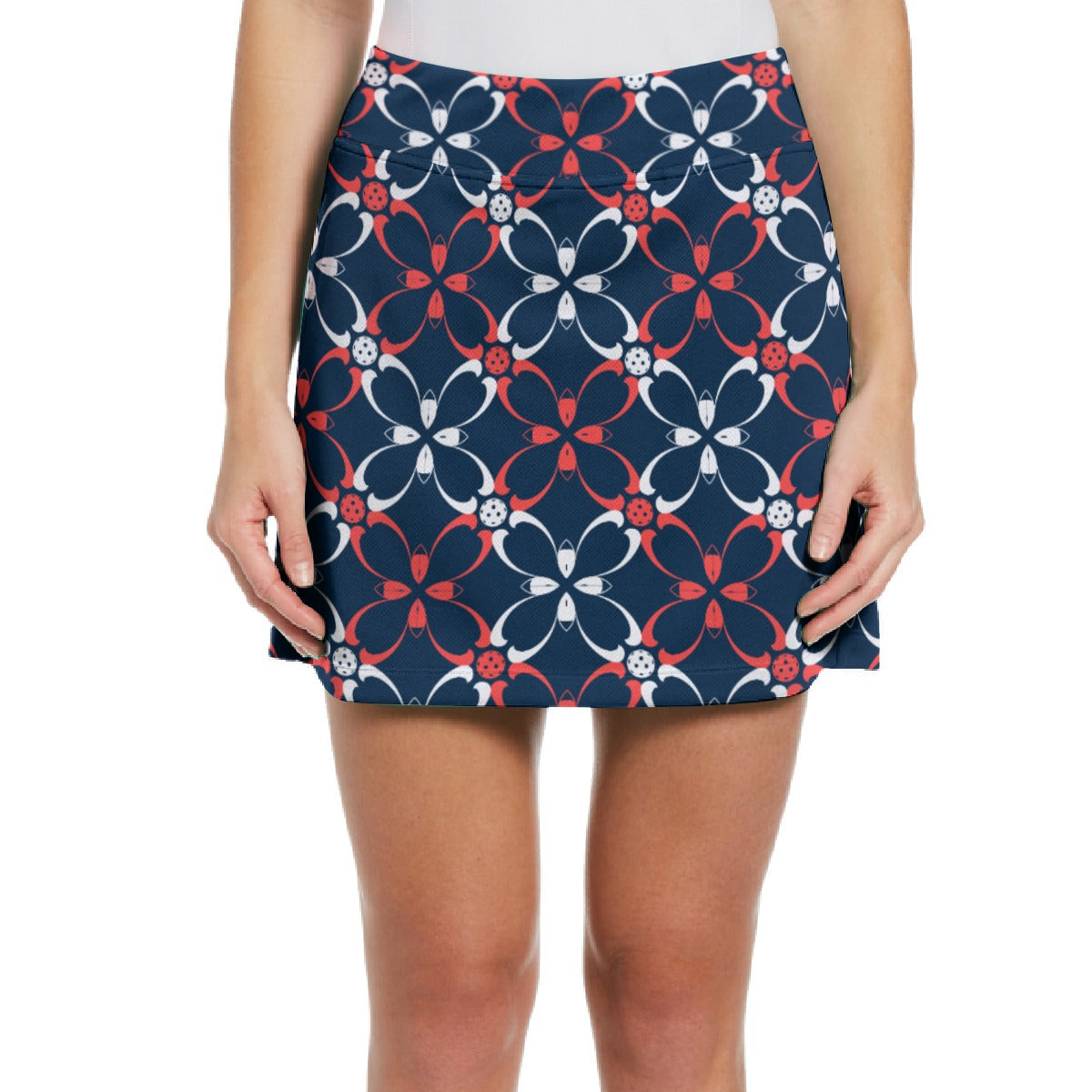 SMALL Dizzy Pickle Van - Petals - Navy Blue - 17" Performance Skort with Inner Shorts